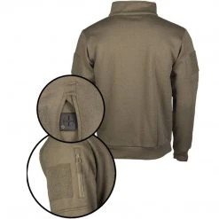 MIL-TEC TACTICAL SWEATER | Men's Pullover With 1/4 Zip, Fleece Lined