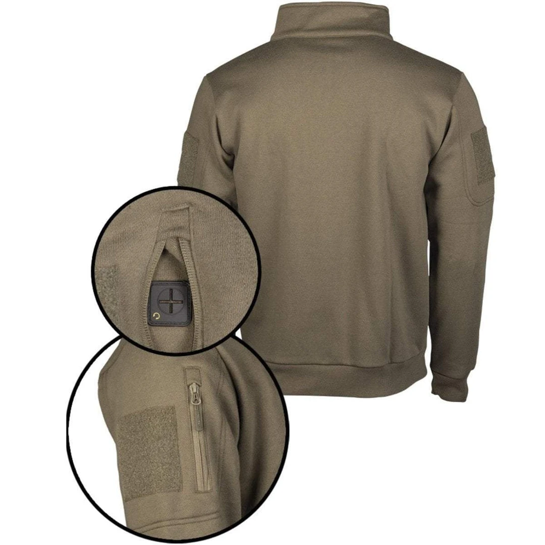 MIL-TEC TACTICAL SWEATER | Men's Pullover With 1/4 Zip, Fleece Lined 2 MIL-TEC TACTICAL SWEATER | Men's Pullover With 1/4 Zip, Fleece Lined