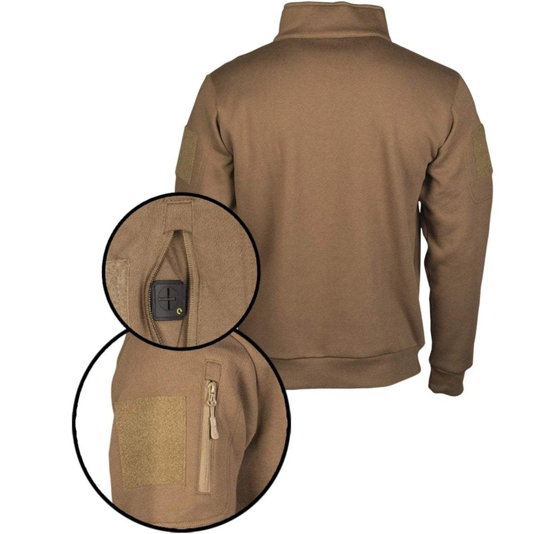MIL-TEC TACTICAL SWEATER | Men's Pullover With 1/4 Zip, Fleece Lined 4 MIL-TEC TACTICAL SWEATER | Men's Pullover With 1/4 Zip, Fleece Lined