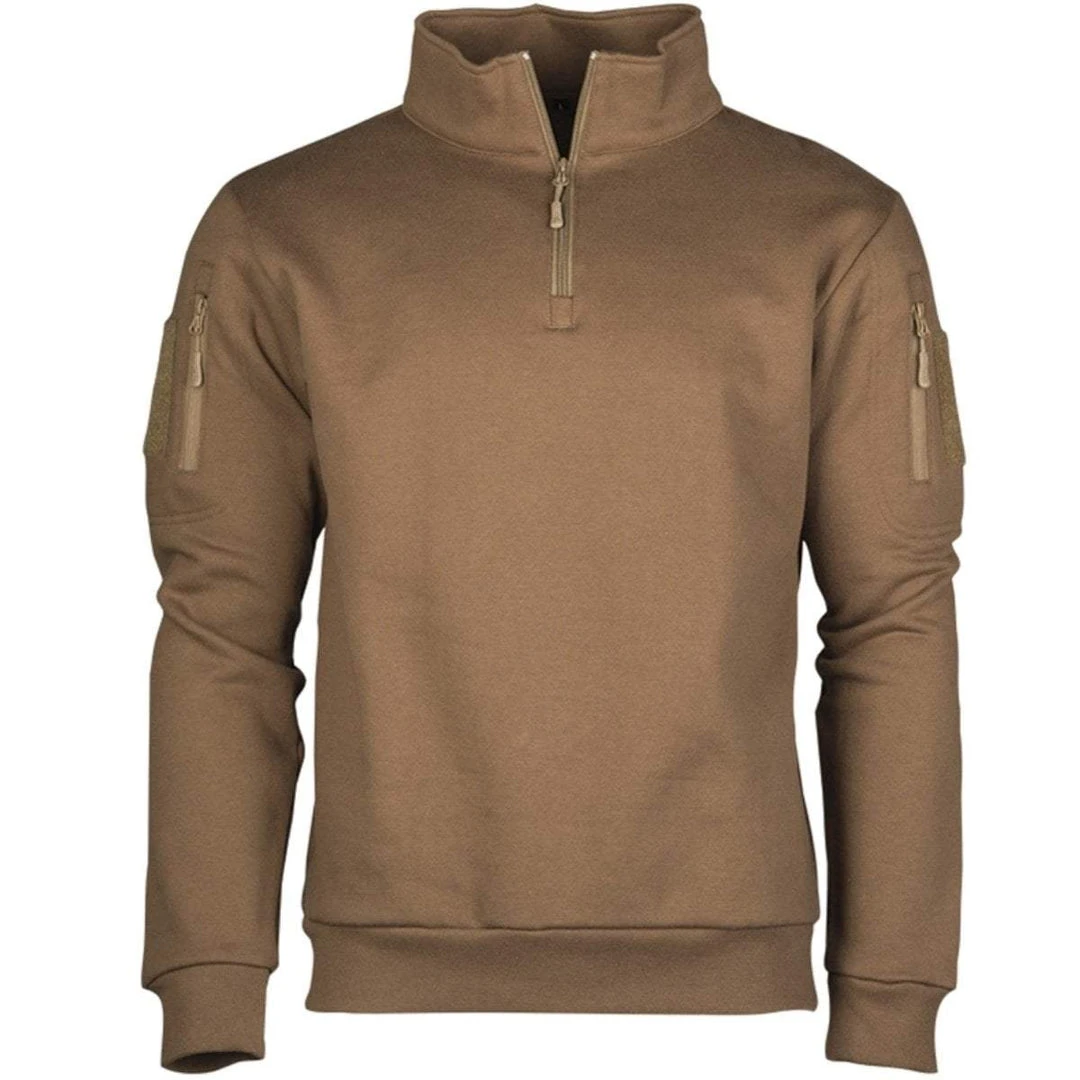 MIL-TEC TACTICAL SWEATER | Men's Pullover With 1/4 Zip, Fleece Lined 3 MIL-TEC TACTICAL SWEATER | Men's Pullover With 1/4 Zip, Fleece Lined