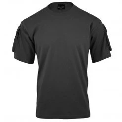 Clothing MIL-TEC TACTICAL T-SHIRT | Men's Tee With Arm Pockets, Plain Black