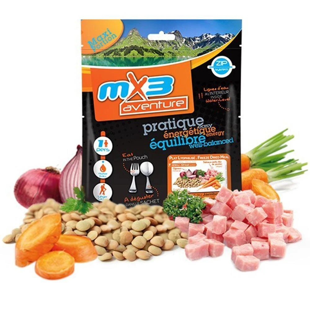MX3 Adventure Freeze Dried Lentils & Ham | 531 KCAL 1 MX3 Adventure Freeze Dried Lentils & Ham | 531 KCAL