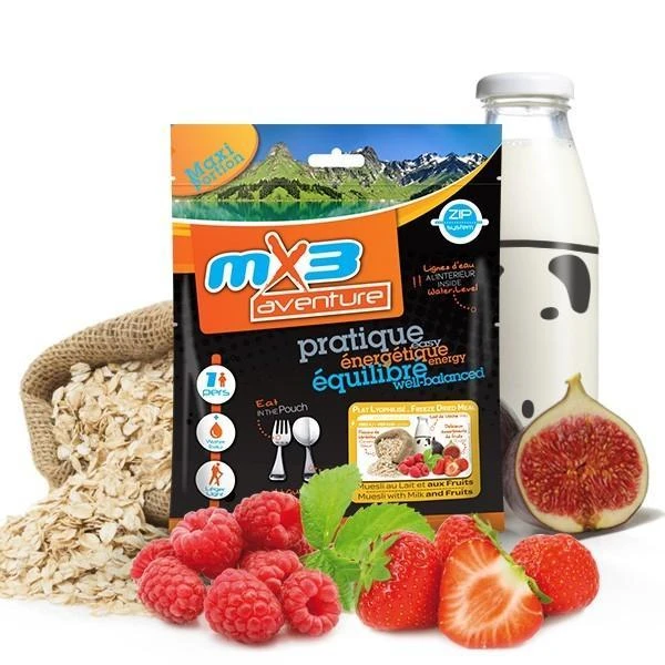 MX3 Adventure Freeze Dried Muesli With Milk & Berries | 469 KCAL Camping & Survival 1 MX3 Adventure Freeze Dried Muesli With Milk & Berries | 469 KCAL Camping & Survival