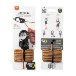 NITE IZE CAMJAM XT ALUMINIUM CORD TIGHTENER WITH ROPE | 10ft Paracord Camping Accessories