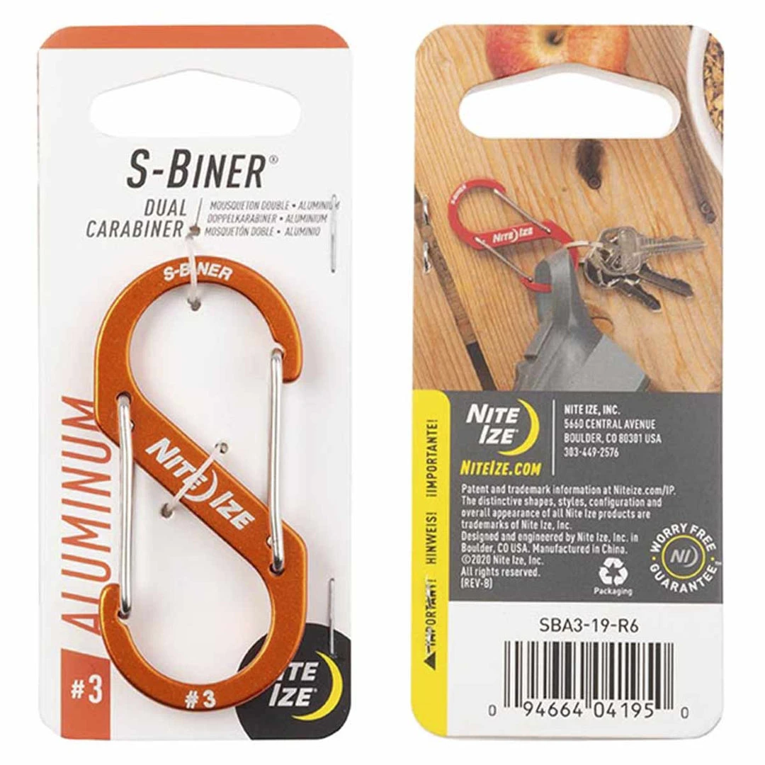 NITE IZE S-BINER ALUMINIUM DUAL CARABINER #3 | Double Gate 3.1 X 6.9cm 1 NITE IZE S-BINER ALUMINIUM DUAL CARABINER #3 | Double Gate 3.1 X 6.9cm