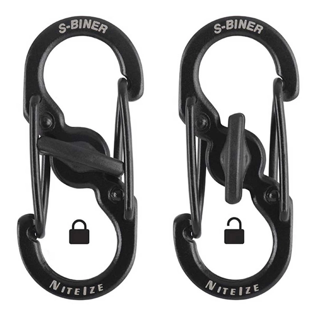 NITE IZE S-BINER MICROLOCK STAINLESS STEEL | Pack Of Two 3.5cm X 1.5cm 1 NITE IZE S-BINER MICROLOCK STAINLESS STEEL | Pack Of Two 3.5cm X 1.5cm