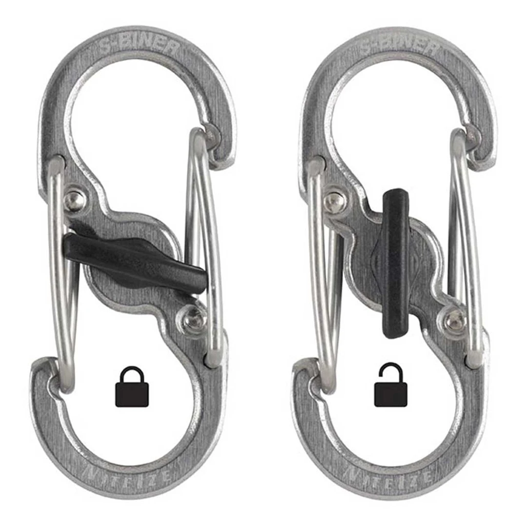 NITE IZE S-BINER MICROLOCK STAINLESS STEEL | Pack Of Two 3.5cm X 1.5cm 6 NITE IZE S-BINER MICROLOCK STAINLESS STEEL | Pack Of Two 3.5cm X 1.5cm