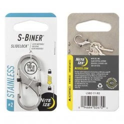 NITE IZE S-BINER SLIDELOCK STAINLESS STEEL #2 | Locking, 2.2cm X 5cm