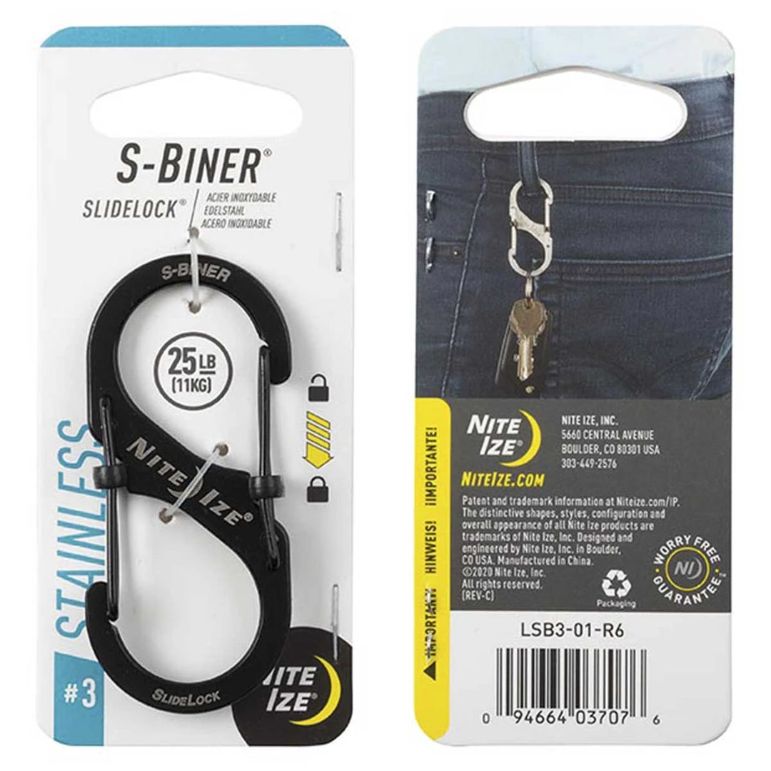 NITE IZE S-BINER SLIDELOCK STAINLESS STEEL #3 | Locking, 3cm X 6.8cm Other Bag Accessories 1 NITE IZE S-BINER SLIDELOCK STAINLESS STEEL #3 | Locking, 3cm X 6.8cm Other Bag Accessories