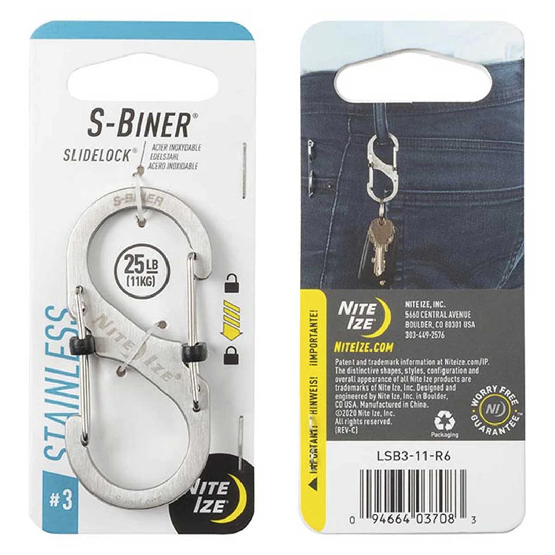 NITE IZE S-BINER SLIDELOCK STAINLESS STEEL #3 | Locking, 3cm X 6.8cm Other Bag Accessories 2 NITE IZE S-BINER SLIDELOCK STAINLESS STEEL #3 | Locking, 3cm X 6.8cm Other Bag Accessories
