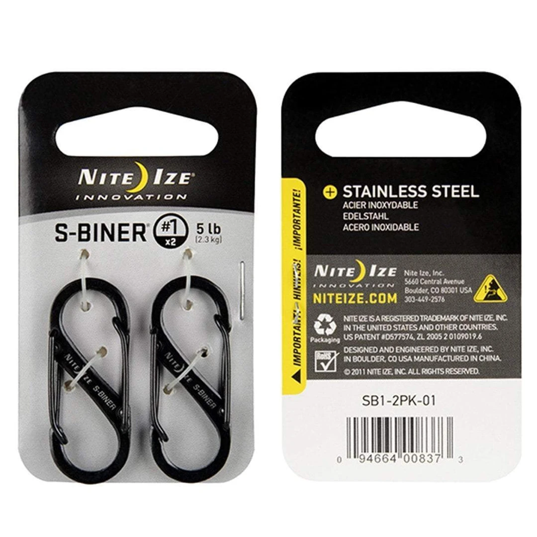 NITE IZE S-BINER STAINLESS STEEL DUAL CARABINER #1 | 3.9cm X 1.4cm Other Bag Accessories 1 NITE IZE S-BINER STAINLESS STEEL DUAL CARABINER #1 | 3.9cm X 1.4cm Other Bag Accessories
