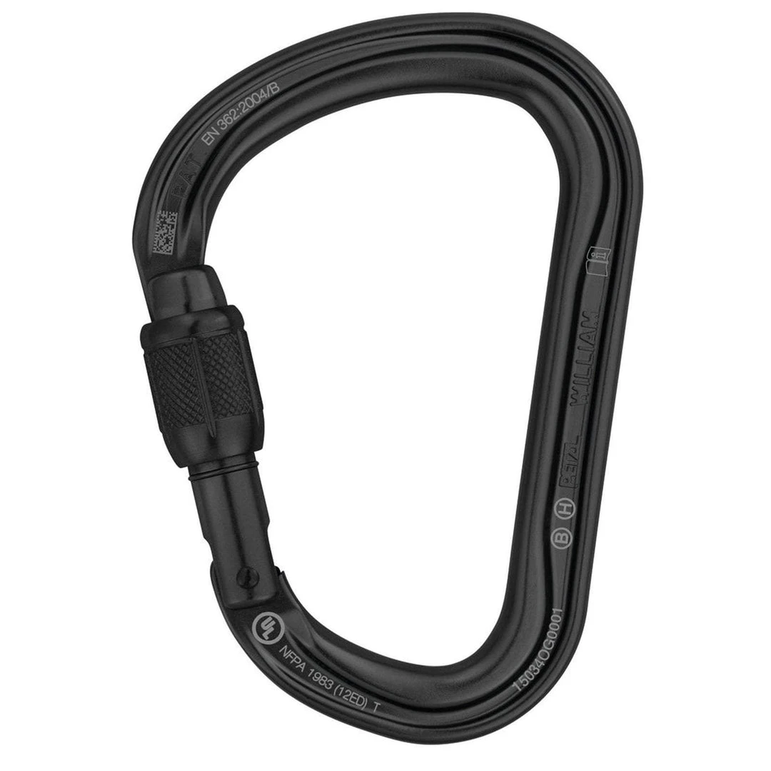 PETZL WILLIAM CARABINER SCREW LOCK | Lightweight Aluminium Karabiner Equipment 1 PETZL WILLIAM CARABINER SCREW LOCK | Lightweight Aluminium Karabiner Equipment
