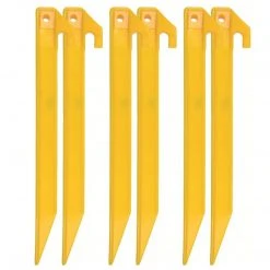 HIGHLANDER PLASTIC ANGLED TENT PEGS | Pack Of Six, 22.5 Cm / 9"