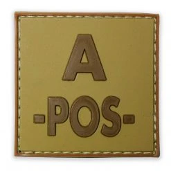 Bulldog Tactical Gear Insignia & Patches PVC BLOOD GROUP PATCH | Hook & Loop Backed, 5cm X 5cm