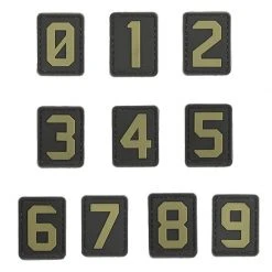 Unbranded Insignia & Patches PVC Hook & Loop Number Patches Black/Coyote