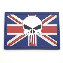 Unbranded PVC Union Jack Punisher Skull Patch