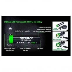 Nextorch Rechargeable Battery 3400mAh USB 18650 Equipment 8 Nextorch Rechargeable Battery 3400mAh USB 18650 Equipment