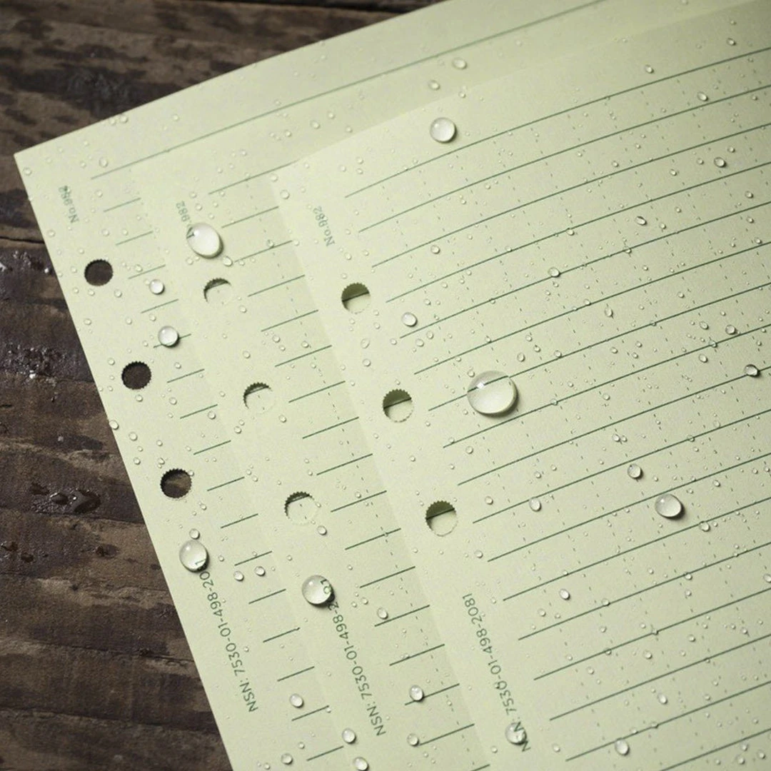 RITE IN THE RAIN LOOSE LEAF SHEETS GREEN | Waterproof, 11.75cm X 17.8cm 2 RITE IN THE RAIN LOOSE LEAF SHEETS GREEN | Waterproof, 11.75cm X 17.8cm