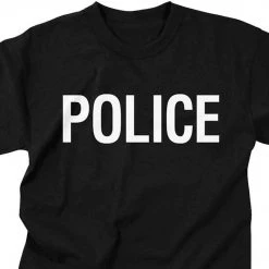Clothing ROTHCO 2-SIDED POLICE T-SHIRT | Men's Short Sleeve Printed Tee, Black