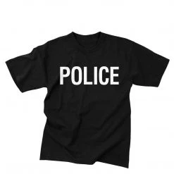 Clothing ROTHCO 2-SIDED POLICE T-SHIRT | Men's Short Sleeve Printed Tee, Black
