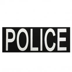 ROTHCO POLICE PATCH LARGE | With Hook Back, Black, 27.3cm X 10.2cm