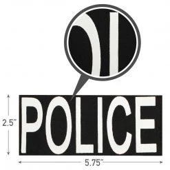 ROTHCO POLICE PATCH SMALL | With Hook Back, Black, 14.6cm X 6.35cm
