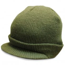 Clothing ROTHCO WOOL PEAKED BEANIE HAT | Men's Knitted Jeep Cap, Made In USA