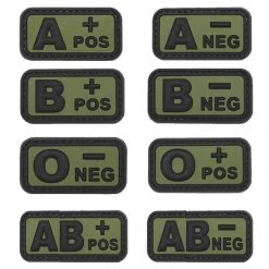 Bulldog Tactical Gear SMALL BLOOD GROUP TYPE PATCH | Hook & Loop, PVC, 5cm X 2.6cm Insignia & Patches