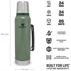 STANLEY CLASSIC VACUUM BOTTLE 1L | Thermal Flask, Hot/Cold Drinks