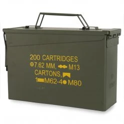 Mil-Tec US M19A1 30 CAL AMMO BOX GREEN | Steel Storage Box For Tools And More