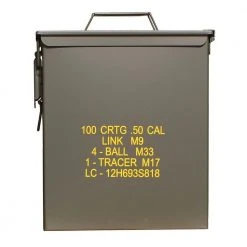 Mil-Tec US M9 50 CAL LARGE AMMO BOX GREEN | Steel Storage Box For Tools & More Bags, Packs & Boxes