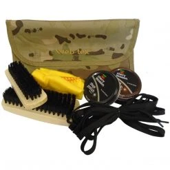 WEB-TEX MILITARY BOOT CARE KIT | Black & Brown Polish With Camo Pouch