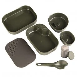 Camping & Survival WILDO CAMP-A-BOX COMPLETE | Compact 7-Piece Mess Kit Set, Olive Green