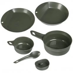 Camping & Survival WILDO EXPLORER 6-PIECE MESS KIT GREEN | Plastic Camping Tableware Set