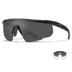 Wiley X Sunglasses WX SABER ADVANCED | Wiley-X Glasses, Matte Black, Grey/Clear Lenses
