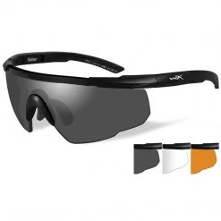 Wiley X WX SABER ADVANCED | Wiley-X Glasses, Matte Black, Grey/Clear/Light Rust Sunglasses