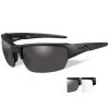 Wiley X Sunglasses WX SAINT | Wiley-X Ballistic Glasses, Matte Black, Grey/Clear Lenses