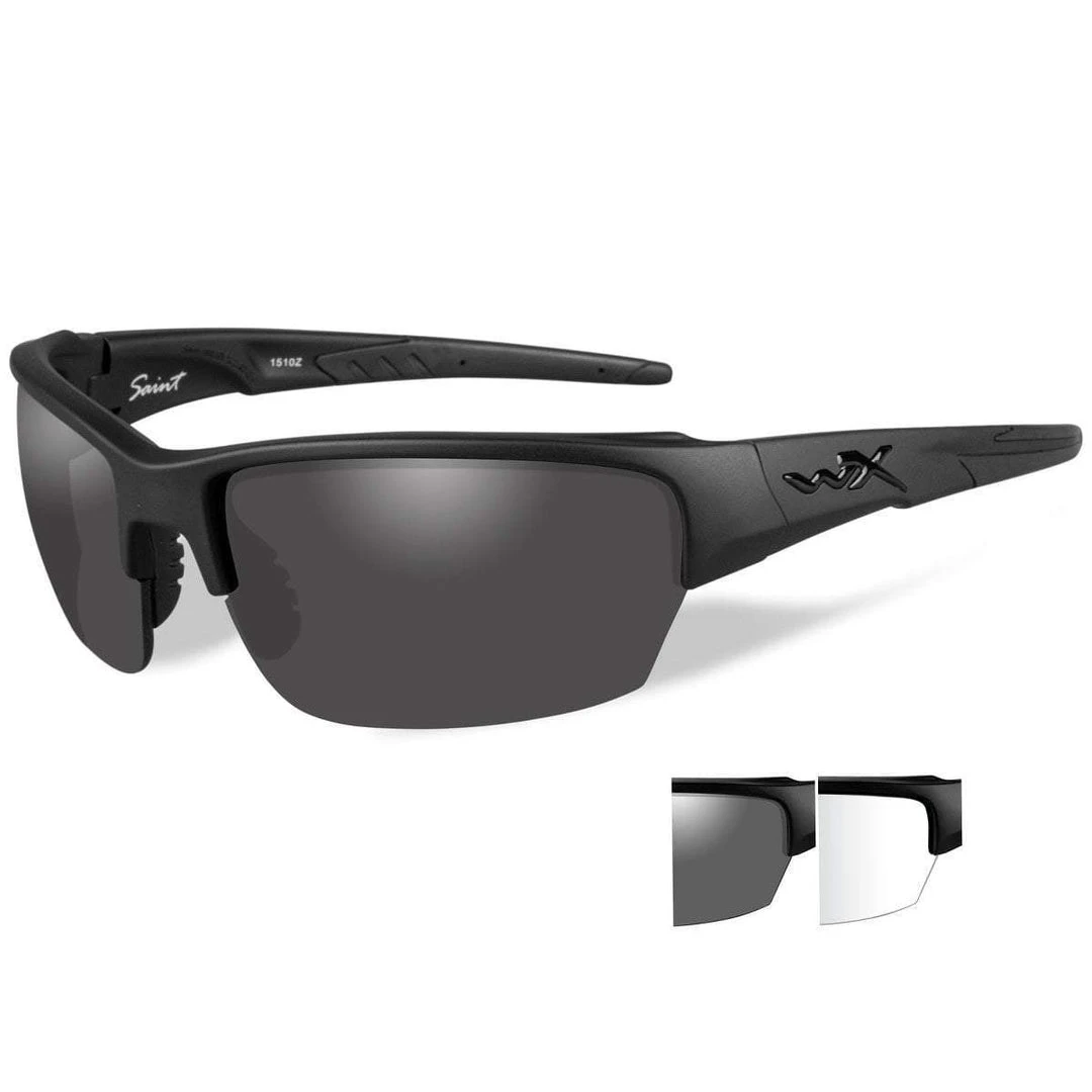 Wiley X Sunglasses WX SAINT | Wiley-X Ballistic Glasses, Matte Black, Grey/Clear Lenses Wiley X Sunglasses WX SAINT | Wiley-X Ballistic Glasses, Matte Black, Grey/Clear Lenses